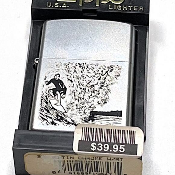 Vintage Zippo Lighter – Surfer Gray Finish – 2001 NIB - Picture 1 of 9
